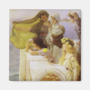 At Aphrodite's Cradle by Sir Lawrence Alma Tadema Magnet