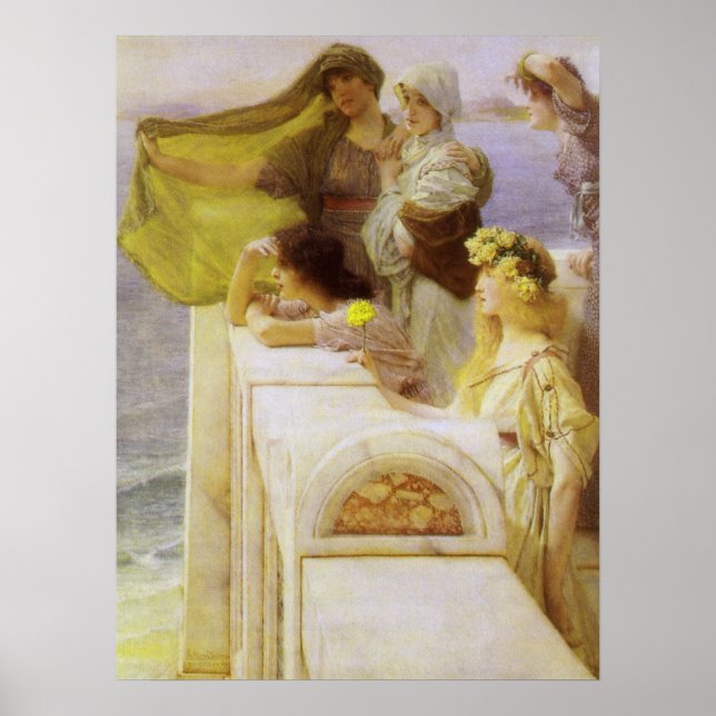 At Aphrodite's Cradle by Sir Lawrence Alma Tadema Poster (Front)