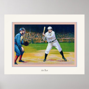 At Bat ~ Vintage Baseball Poster