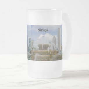 At Buckingham Fountain Frosted Glass Beer Mug
