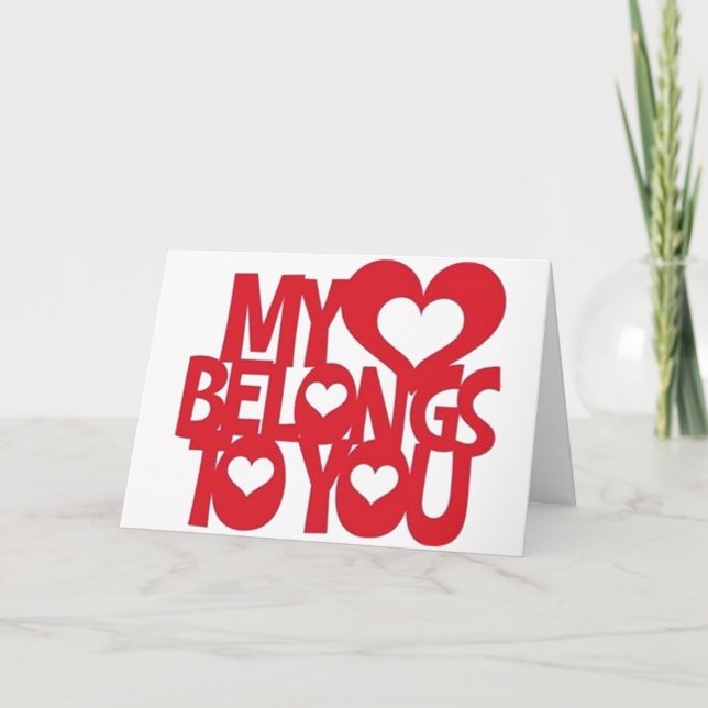 AT CHRISTMAS AND ALL YEAR MY HEART BELONGS TO YOU HOLIDAY CARD (Front)