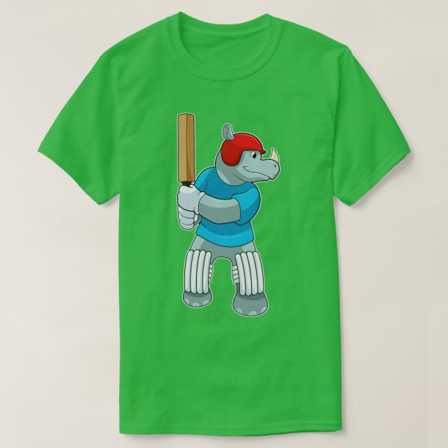 at Cricket with Cricket bat T-Shirt (Design Front)