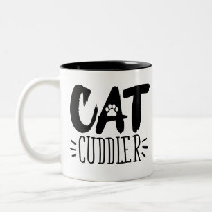 at Cuddler Happy Cuddler Aesthetic Cat Pictures Two-Tone Coffee Mug