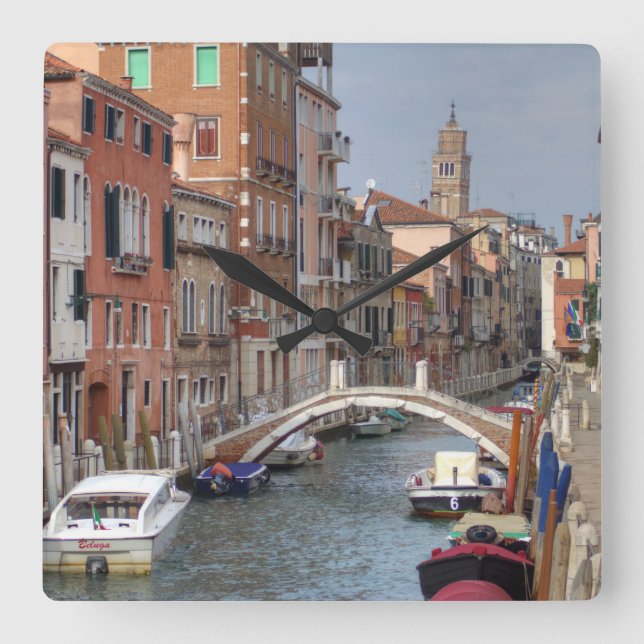 At Dorsoduro, Venice Italy Square Wall Clock (Front)