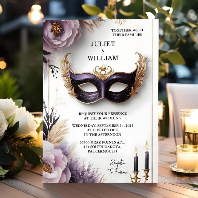 At Dress Code Prom Costume Masquerade Ball Wedding Invitation (Creator Uploaded)