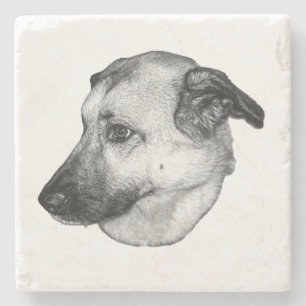 At Ease, Grayscale Dog Coaster