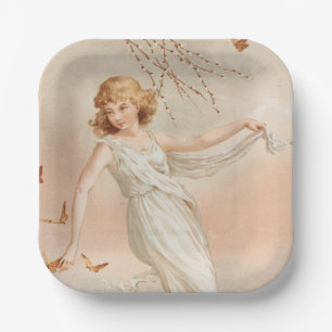 "At Easter Joy" - Vintage Print, L. Prang & Co. Paper Plate