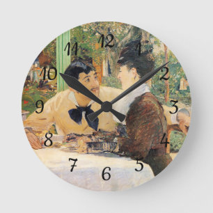 At Father Lathuille's  Edouard Manet   Round Clock