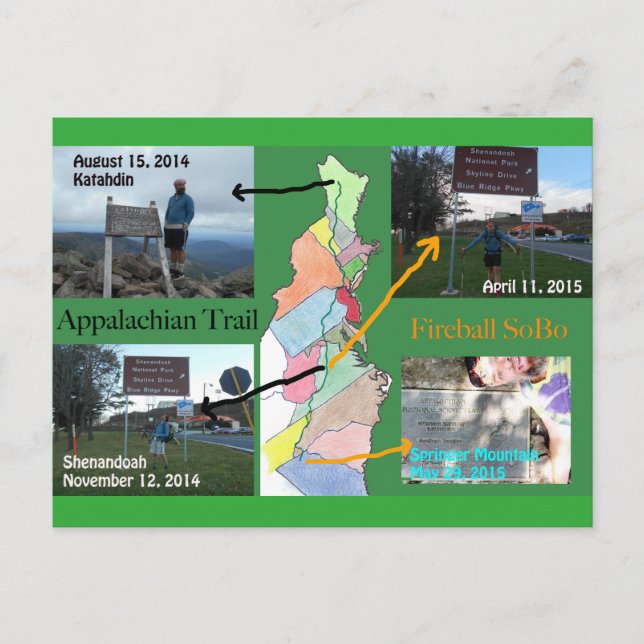 AT Fireball SoBo 2014-2015 Postcard (Front)