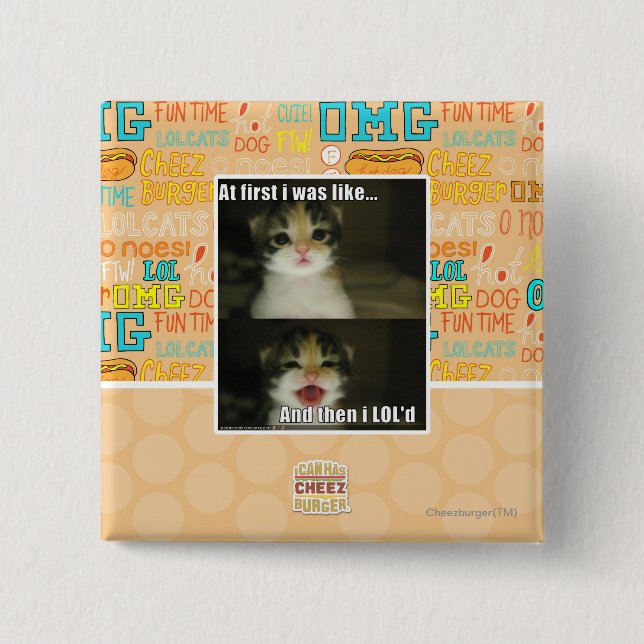 At first I was like 15 Cm Square Badge (Front)
