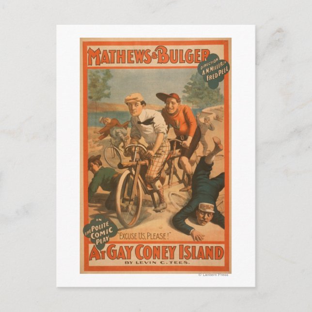 "At gay Coney Island" Musical Comedy Poster #1 Postcard (Front)
