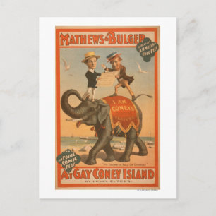 "At gay Coney Island" Musical Comedy Poster #3 Postcard