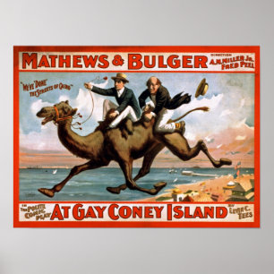 At Gay Coney Island Vintage Poster
