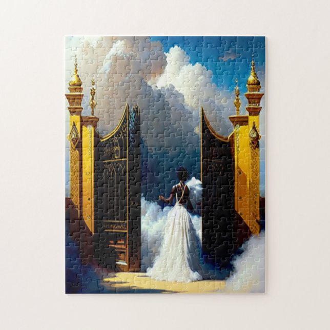 At Heaven's Gate Black Christian Art Puzzle (Vertical)