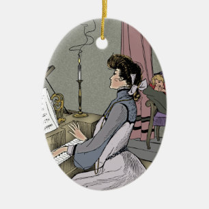 At Her Piano Ceramic Tree Decoration