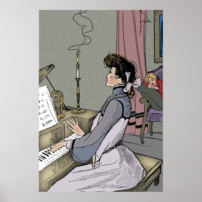 At Her Piano Poster (Front)
