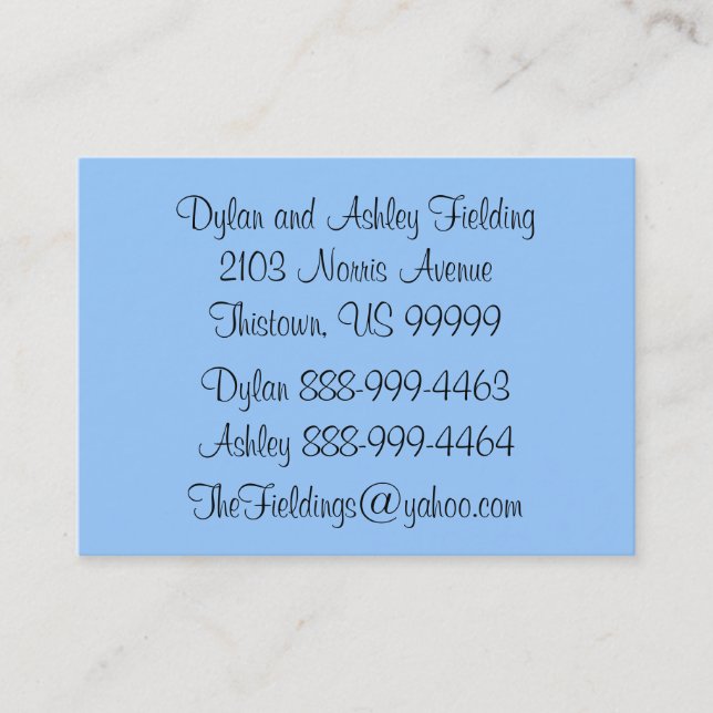 At Home Address Calling Card (Front)