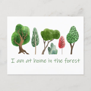 At Home in the Forest Inspirational Quote Postcard
