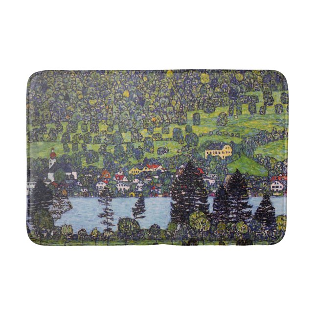 At Lake Atter, Gustav Klimt Bath Mat (Front)