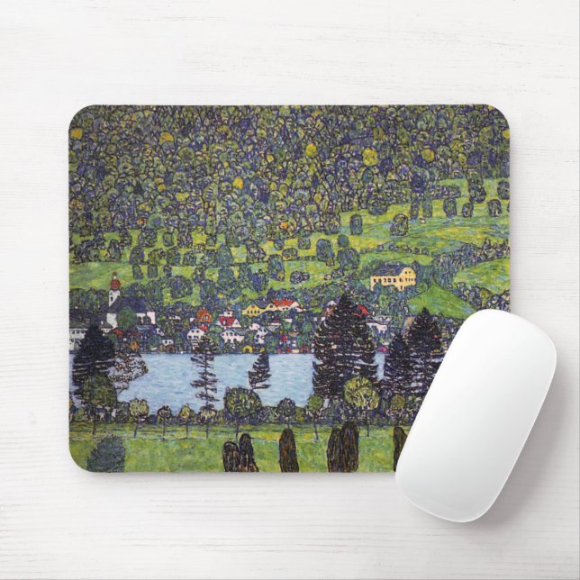 At Lake Atter, Gustav Klimt Mouse Mat (With Mouse)