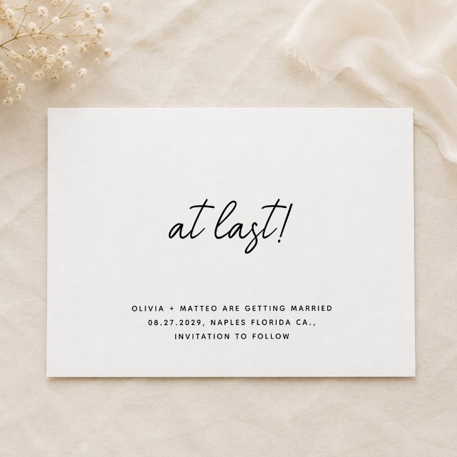 At last Classic Script Wedding Save the Date (Creator Uploaded)