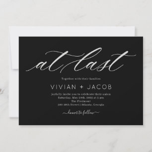 At Last EDITABLE COLOR Modern Wedding Invitation