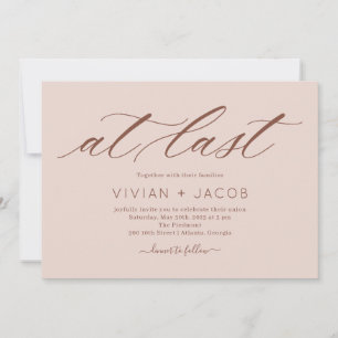 At Last EDITABLE COLOR Modern Wedding Invitation