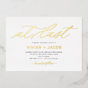 At Last Foil Editable Colour Wedding Invitation Fo