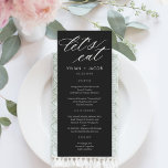 At Last Let's Eat Wedding Menu Card<br><div class="desc">Stylish menu card by © berryberrysweet . Printable digital files and matching items are available! Visit our website at berryberrysweet.com for stylish stationery designs and personalised gifts.</div>