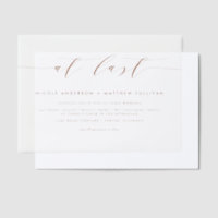 At Last Terracotta Minimalist Script Wedding