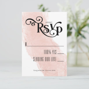 At Last Watercolor Typography Wedding RSVP Card