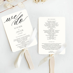 At Last We Do EDITABLE COLOR Wedding Program Fan