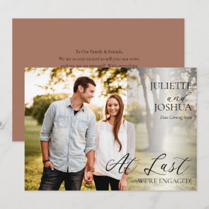 At Last We're Engaged Photo Engagement Announcemen Announcement