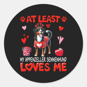 At Least Appenzeller Sennenhund Loving Me Valentin Classic Round Sticker