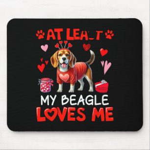 At Least My Beagle Loving Me Valentine's Single Ow Mouse Mat