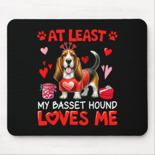 At Least My Bet Hound Loving Me Valentine's Single Mouse Mat