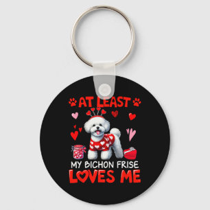 At Least My Bichon Frise Loving Me Valentine's Sin Key Ring