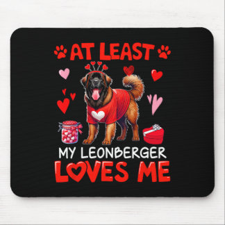 At Least My Leonberger Loving Me Valentine's Singl Mouse Mat