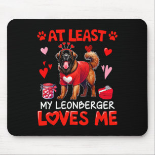 At Least My Leonberger Loving Me Valentine's Singl Mouse Mat