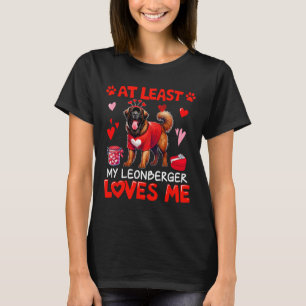 At Least My Leonberger Loving Me Valentine's Singl T-Shirt
