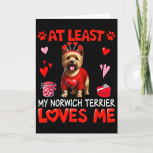 At Least My Norwich Terrier Loving Me Valentine's Card