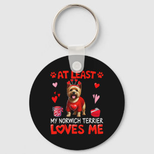 At Least My Norwich Terrier Loving Me Valentine's Key Ring