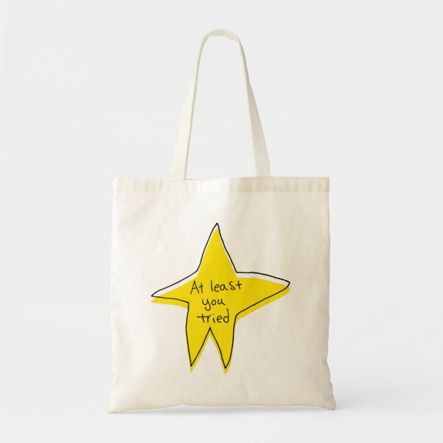 At Least You Tried - Yellow Star Tote Bag (Front)