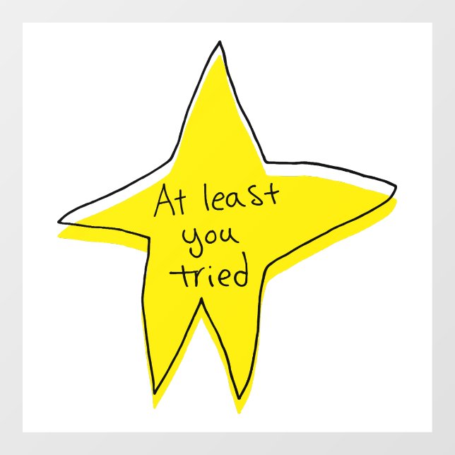 At Least You Tried - Yellow Star Window Cling (Sheet)