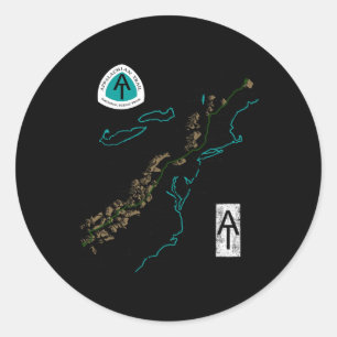 At Logo Appalachian Trail Hiking Map Classic Round Sticker