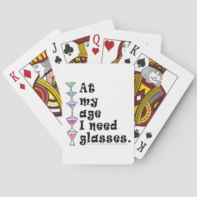 At My Age I Need GLASSES (Cocktail Humour) Playing Cards (Back)