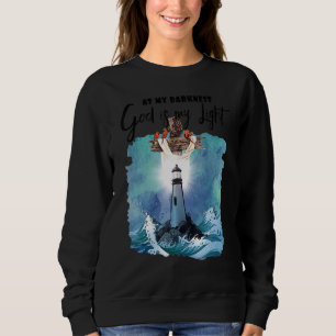 At My Darkest God Is My Light Christian Costume Fa Sweatshirt