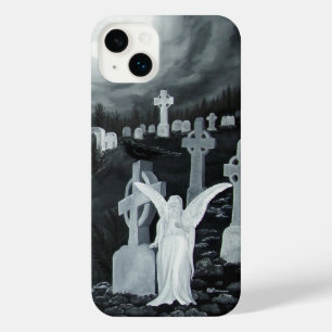 At night on the cemetery - Angel iPhone 14 Plus Case