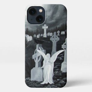 At night on the cemetery - Angel iPhone 13 Case