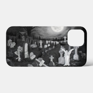 At night on the cemetery - Angel with Devil iPhone 13 Mini Case